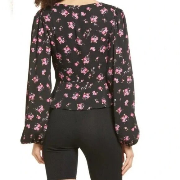 AFRM Hart Floral Peplum Cutout Top Size XS - Picture 2 of 6